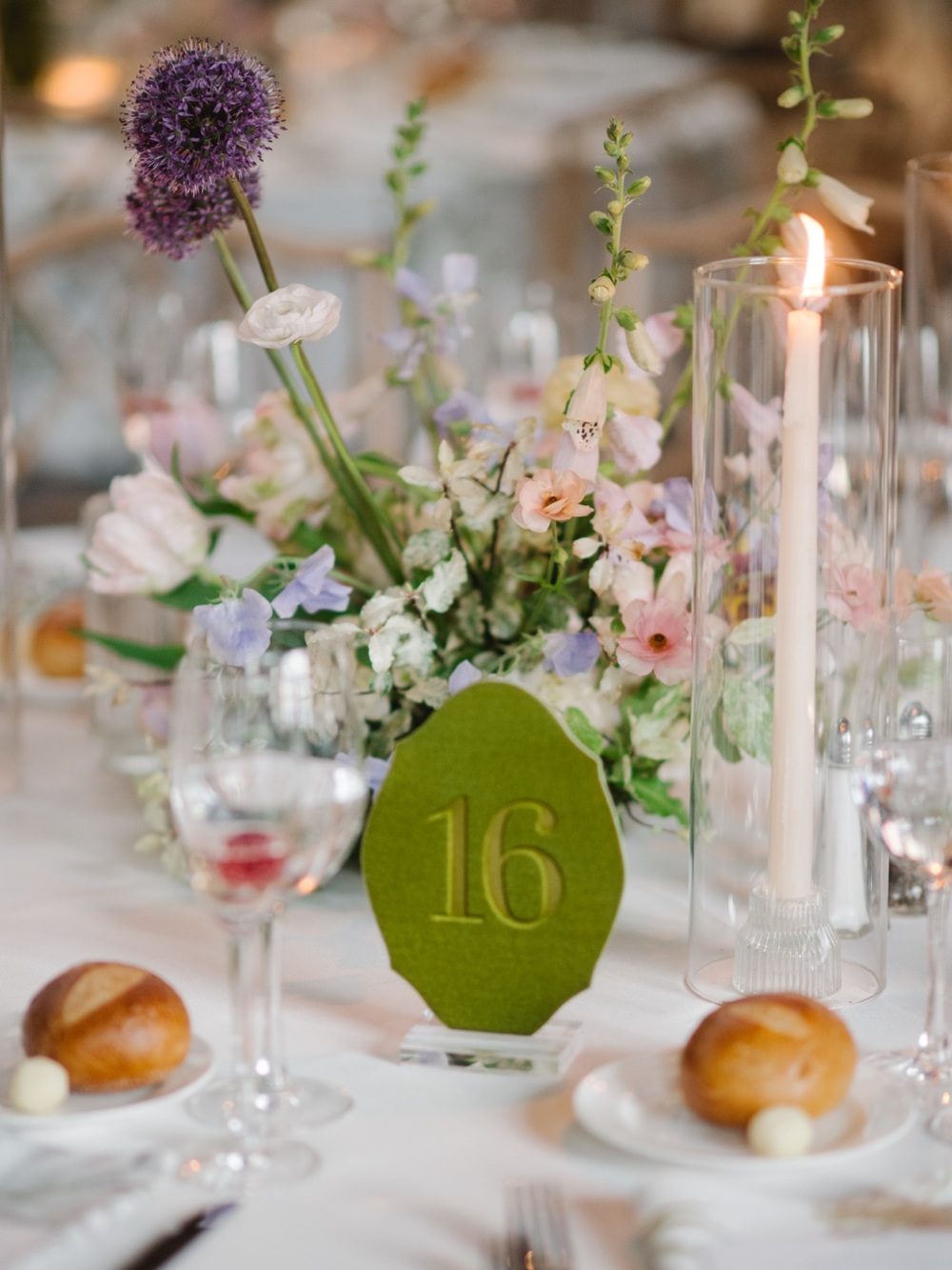 Minted Velvet Table Numbers (1-21) in Avocado Green